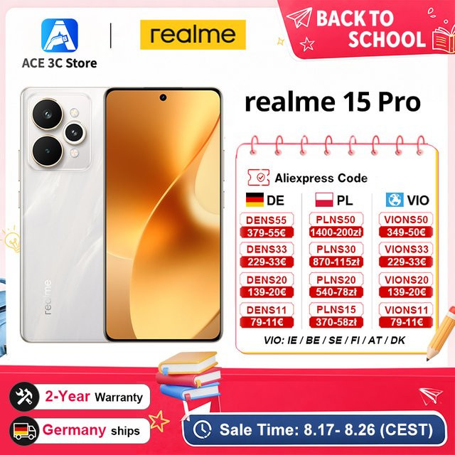 realme 15 Pro 5G Smartphone Globale Version in Silber mit Snapdragon 7 Gen 4 Chip, 144 Hz HyperGlow 4D Curve+ Display und 7000 mAh Akku - Bild 1