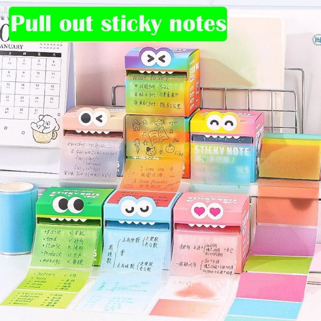 Kawaii Cartoon Notizblock mit 105 Blättern im koreanischen Stil, selbstklebende Haftnotizen in Mehrfarbig - Bild 1