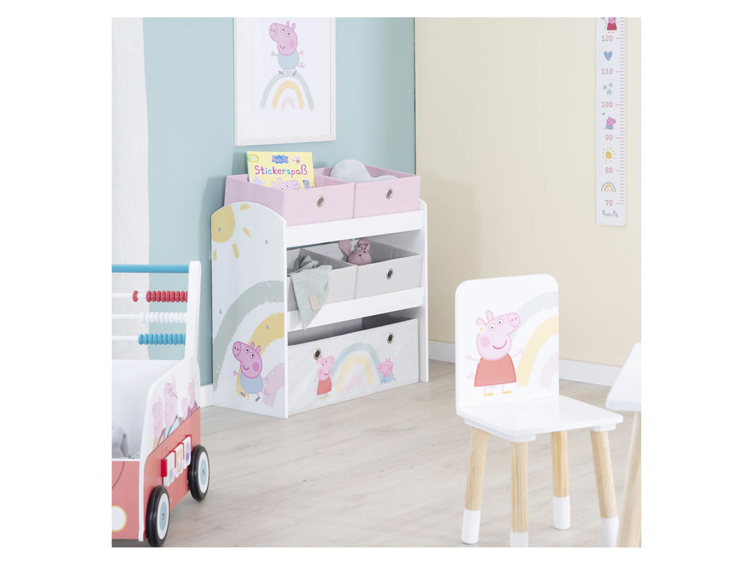 Roba Spielregal Peppa Pig aus Holz in Weiß mit Stoffboxen, B/T/H: 60 x 30 x 60 cm - Bild 4