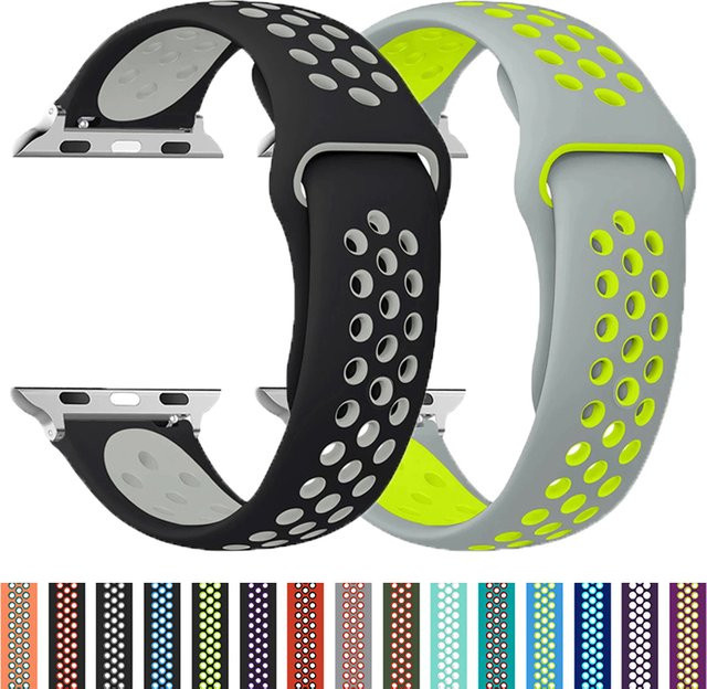 Apple Uhrenarmband Silikon, Schwarz, Unisex - Bild 1