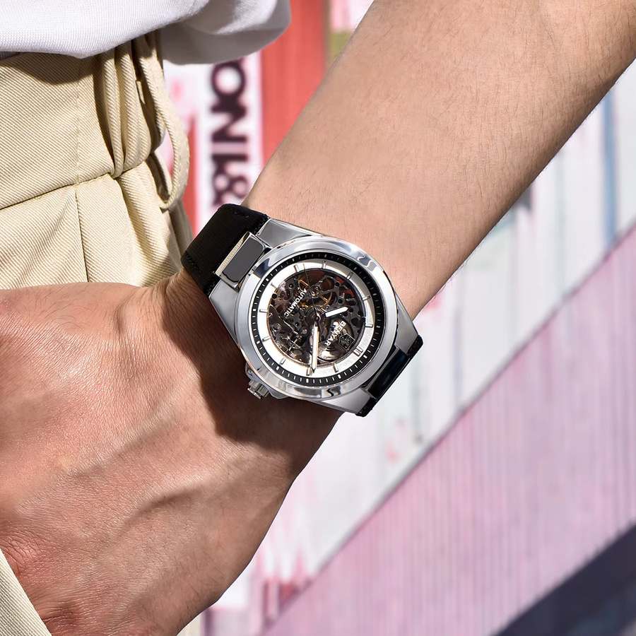 BENYAR Armbanduhr Automatik, Edelstahl, Leder, Blau, Herren - Bild 2