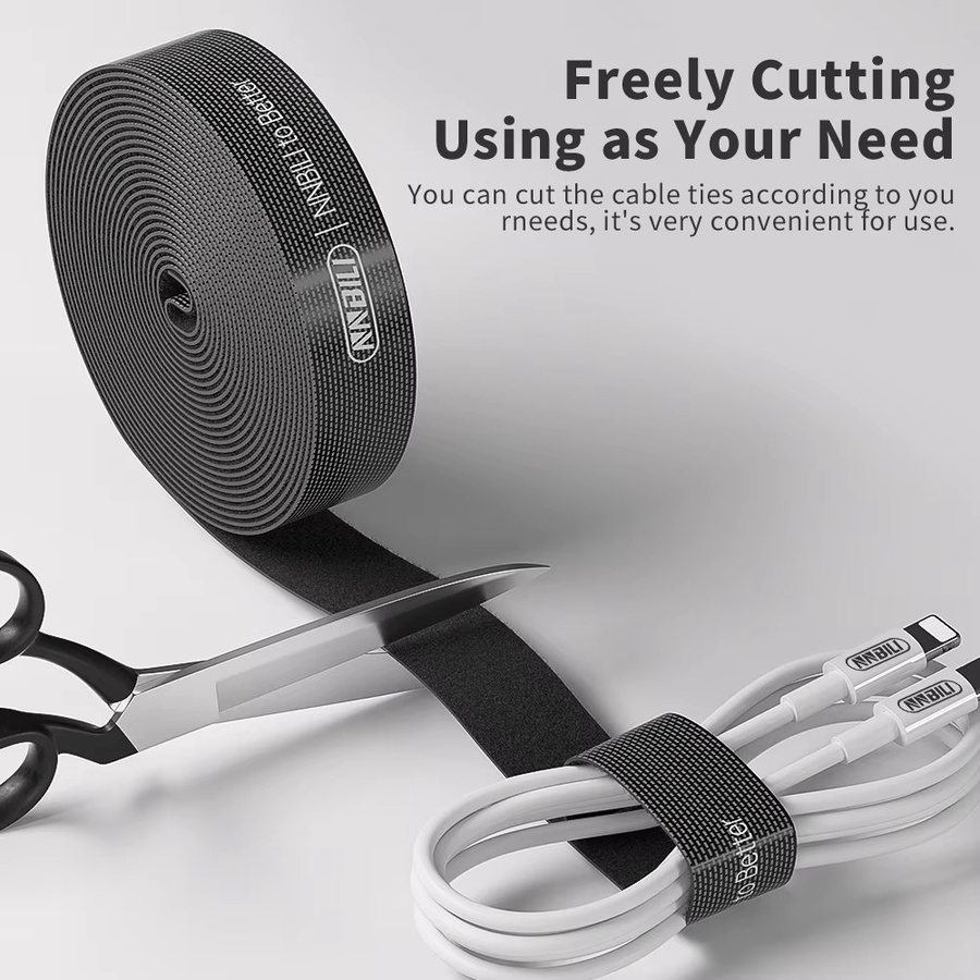 NNBILI Klettverschluss-Kabel-Organizer in Weiß für USB-C und HDMI Kabelmanagement - Bild 4