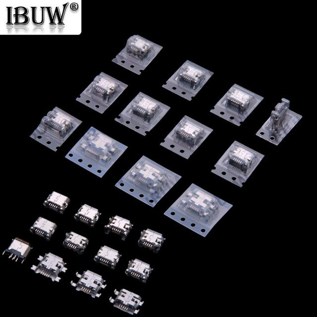 12values 12 Stück Micro-USB-5P-Buchsenstecker aus Vollkupfer in Silber - Bild 1