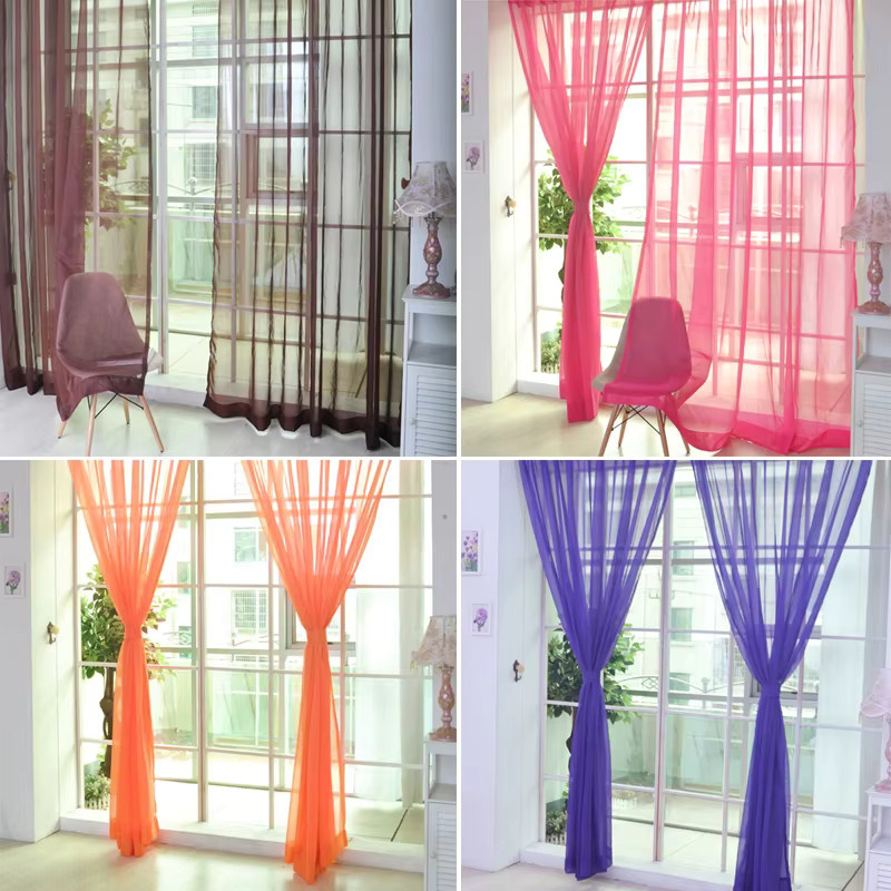 Beeinch Tüllvorhang aus Polyester, transparent, Deep Blue, Stangentaschenvorhang für Schlafzimmer, Küche, Wohnzimmer und Kinderzimmer - Bild 2