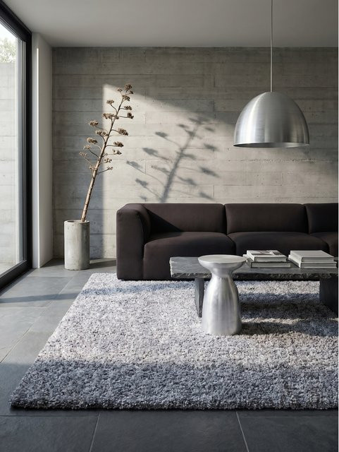 Kadima Design Hochflor Teppich RHEIN in Grau, einfarbig, B/T: 240 x 340 cm - Bild 1