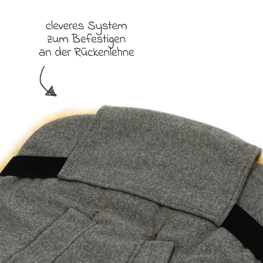 Fillikid Lammwoll-Fußsack Bernina Wool für Buggy, Sport- und Kinderwagen, Grau - Bild 4