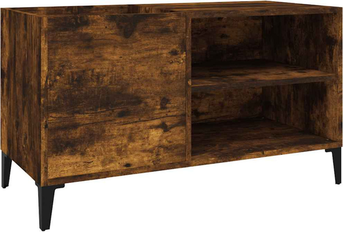 Vidaxl Plattenschrank in Räuchereiche Braun im klassischen Industrial Design B/T/H: 84,5 x 38 x 48 cm - Bild 1