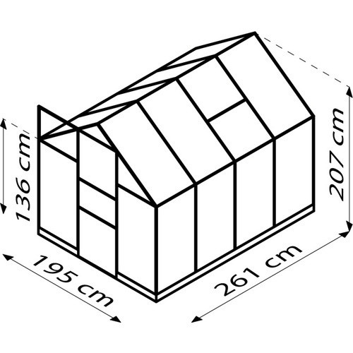 Vitavia Gewächshaus Eris 5000 in Schwarz mit ESG-Glas und Polycarbonat, B: 195,0 cm, H: 207,4 cm, T: 261,0 cm - Bild 2