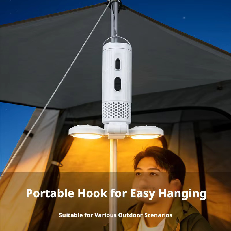 BALDR Outdoor-Campinglampe mit Ladefunktion, faltbare Notfall-Atmosphärenleuchte mit Magnetverschluss und COB-LED, Farbe: Weiß - Bild 3