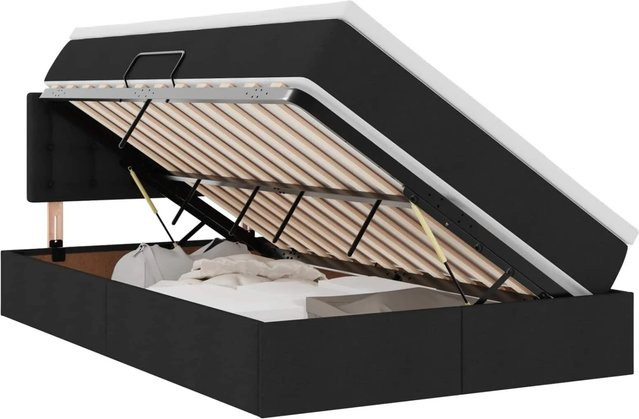vidaXL Aufbewahrungsbett mit Matratze Schwarz B/T/H: 120 x 200 x 204 cm - Bild 1