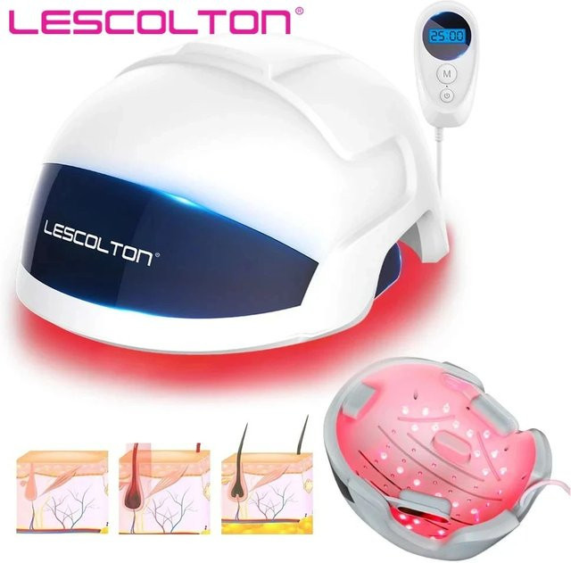 Lescolton Haarwuchs-Kappe, Unisex, Rotlichttherapie, Weiß - Bild 1