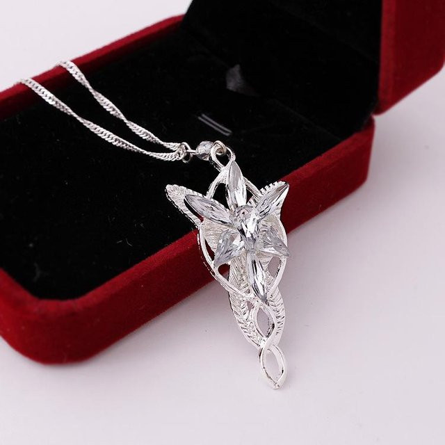 Herr der Ringe Arwen Abendstern Anhänger Halskette, Silber, Unisex - Bild 1