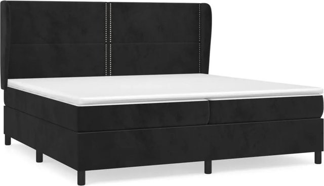 vidaXL Boxspringbett mit Matratze Schwarz Samt Hybrid-Design B/T/H: 200 x 200 x 203 cm - Bild 1