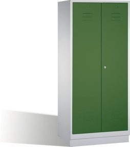C+P Doppelspind Classic auf Sockel mit 2 Abteilen, Front Resedagrün und Korpus Lichtgrau, H x B x T: 180 x 81 x 50 cm - Bild 1