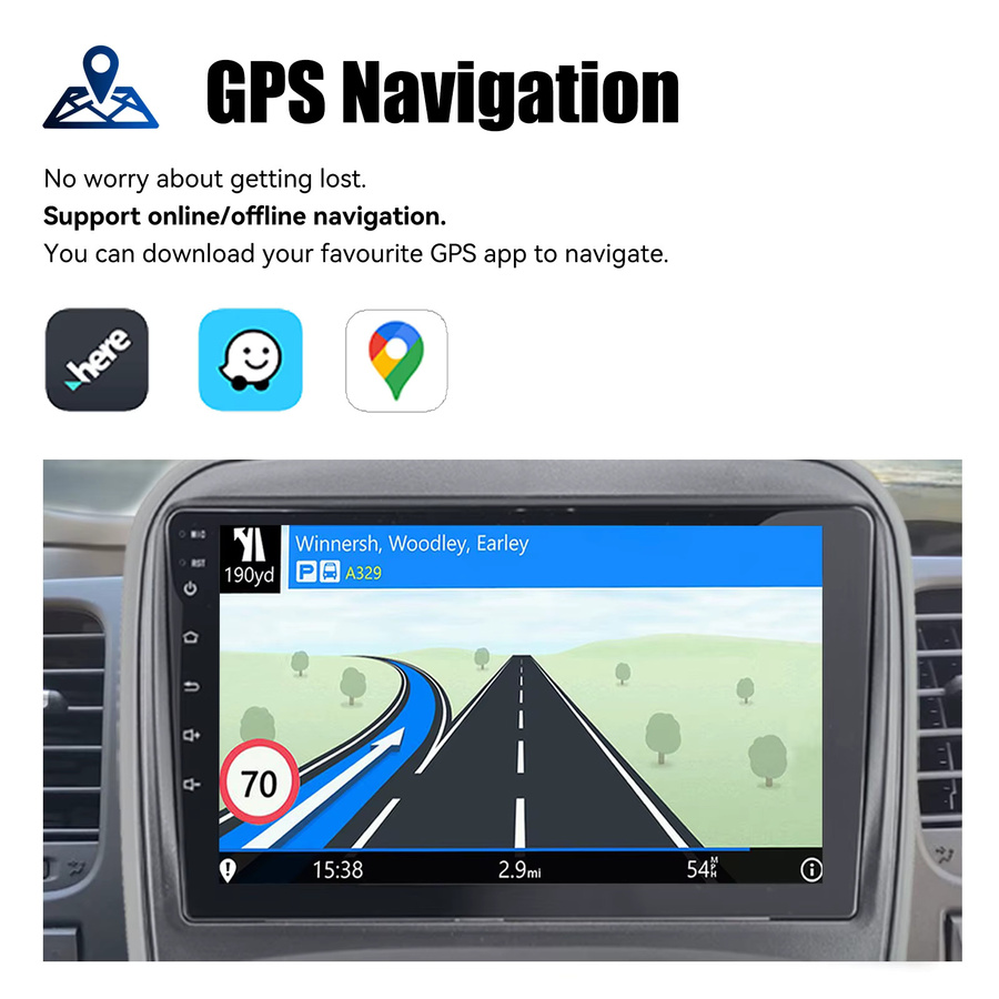 ESSGOO 9 Zoll Android Autoradio mit Carplay und Android Auto für Vauxhall Vivaro B, Renault Trafic und Nissan NV300, Schwarz, 4GB RAM - Bild 4