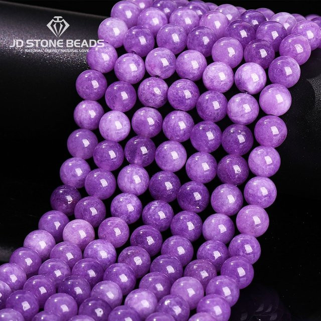Bao Ji Chalcedon Perlen, violett lila, rund, 6 8 10 mm - Bild 1