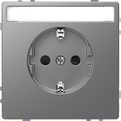 Merten Steckdose System Design aus Edelstahl in Silber/Grau MEG2302-6036 - Bild 1