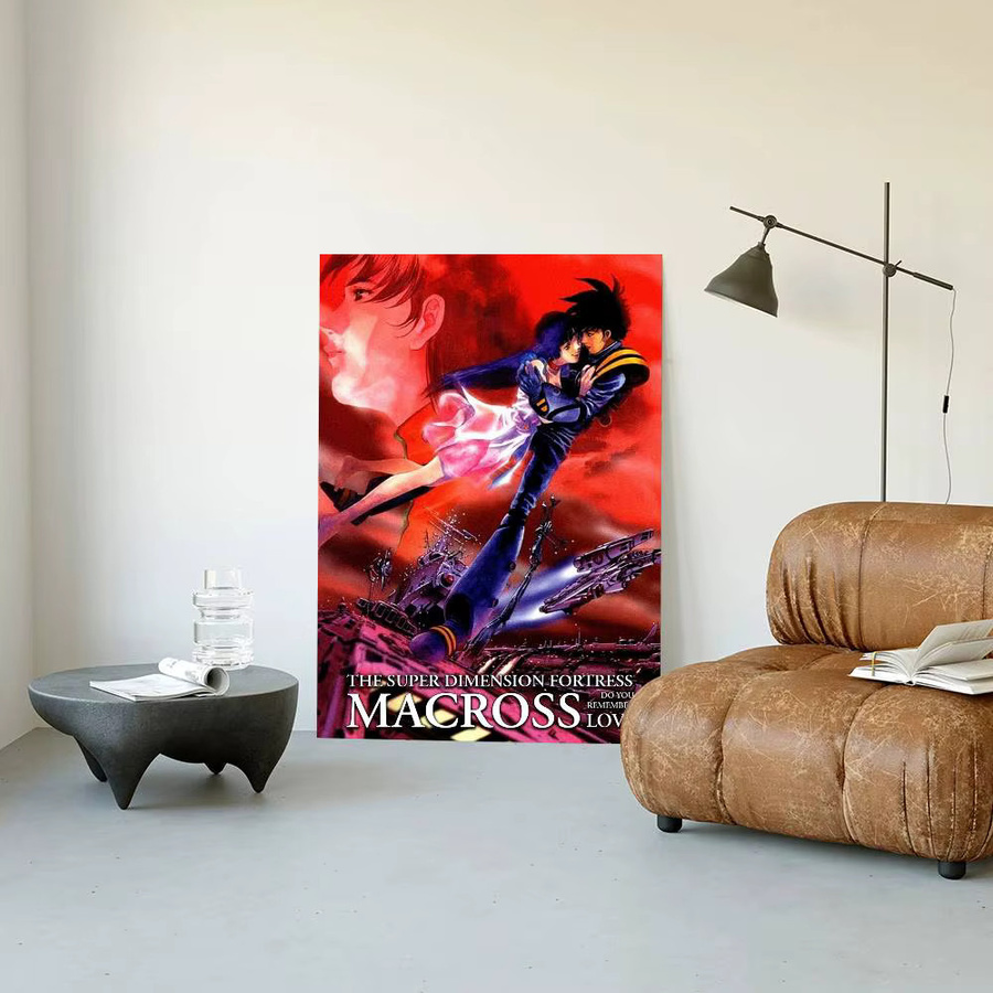 T-The S-Super Dimension Fortress Macross Vintage Poster Aufkleber, Wasserdichter Wandkunstdruck für Wohnzimmer und Schlafzimmer, Mehrfarbig - Bild 6