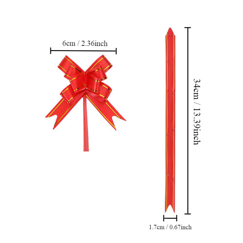 Bunte Bogen-Geschenkband-Sets für DIY-Dekorationen bei Weihnachten, Hochzeiten, Geburtstagen oder Partys in Mehrfarben und Rot - Bild 2