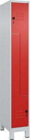 C+P Z-Spind Classic PLUS mit 2 Fächern und Sicherheits-Drehriegel, Farbe Grau/Rot, H x B x T: 195 x 30 x 50 cm - Bild 1
