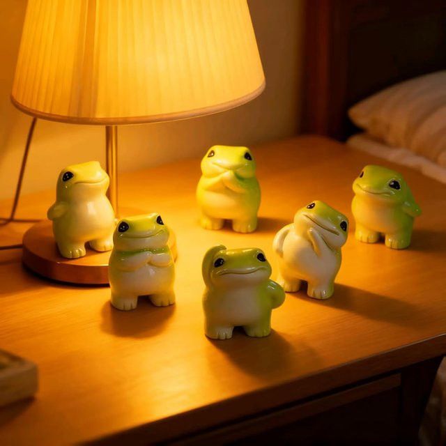 MICROUND Mini-Frosch-Figuren aus Harz im 1er-Set als dekorative Tier-Miniaturen - Bild 1