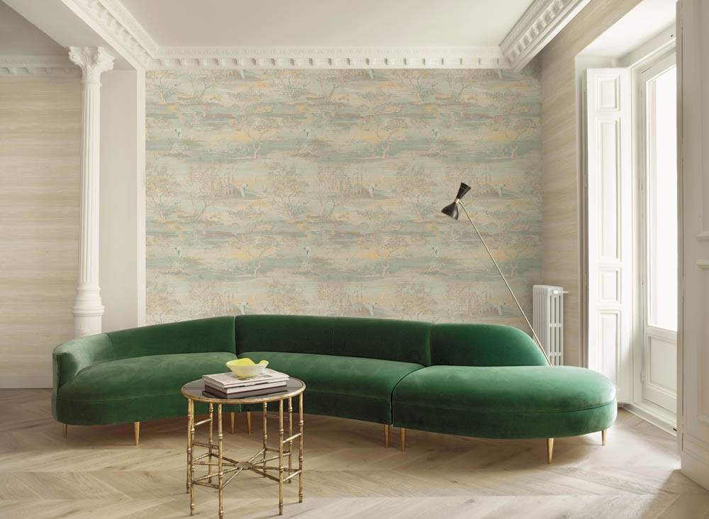 Jannelli & Volpi Tapete Sagimai 6012 mit floralem Naturmotiv in Beige, Grün und Multicolour aus Vlies - Bild 1