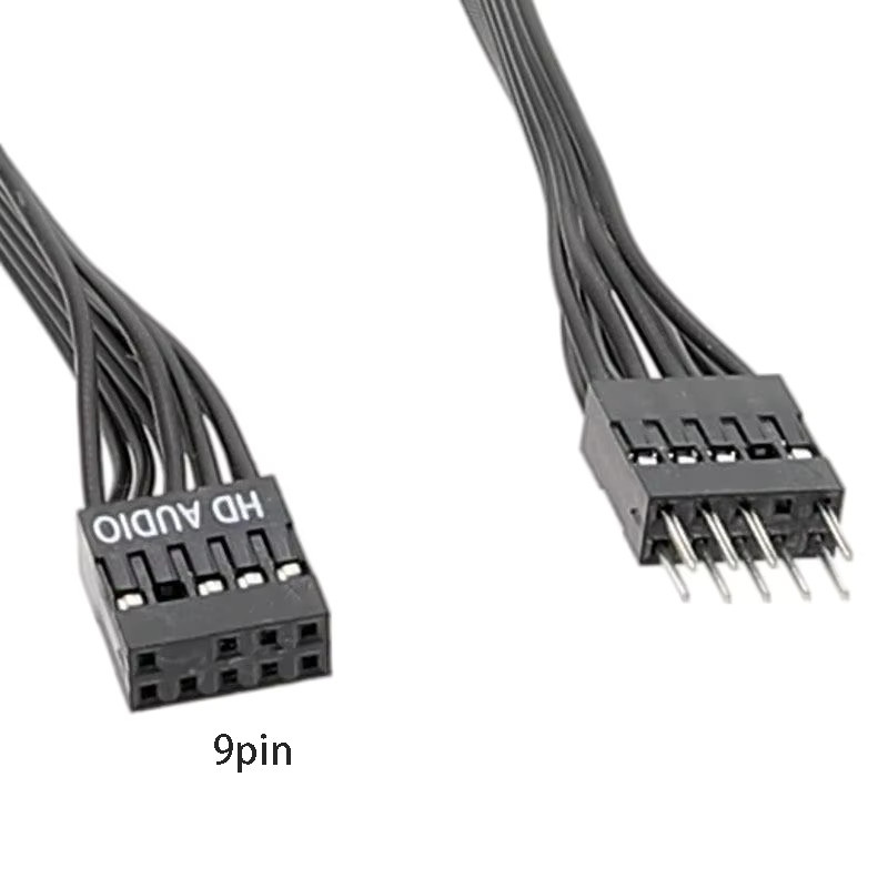 OULLX 9-Pin HD-Sound Verlängerungskabel Schwarz Adapter für PC-Mainboard Flachkabel - Bild 4