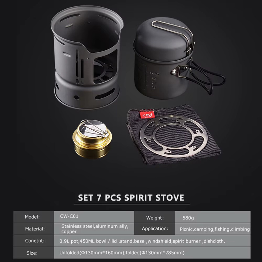 LISM Camping Kocher aus Edelstahl und Aluminiumlegierung in Silber für Outdoor, Picknick und Wandern - Bild 2