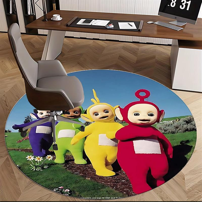 Yun Heng Three Teletubbies Rundteppich mit Kinder-Motiv, Maschinenwaschbar und Rutschfest, Durchmesser: 120 cm - Bild 4