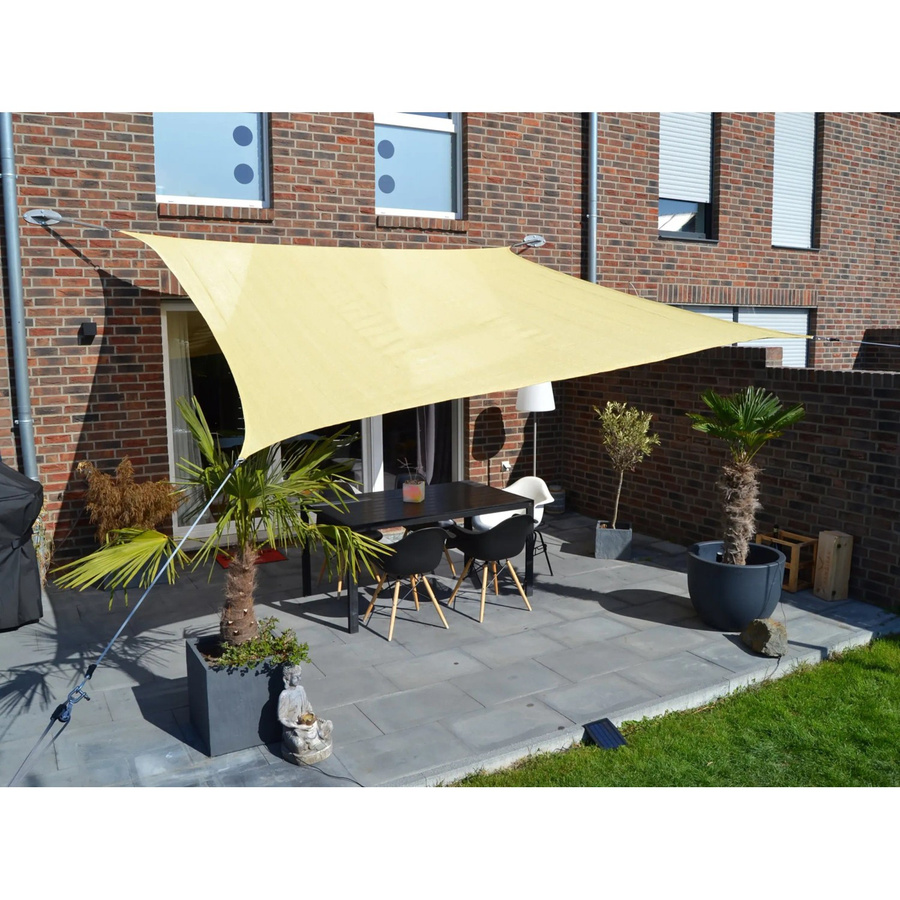 Floracord Vierecksonnensegel Weizen B/T: 360 x 360 cm aus wind- und wasserdurchlässigem HDPE - Bild 2