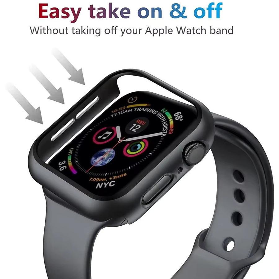 Schutzhülle mit gehärtetem Bildschirmschutz für Apple Watch Ultra, SE und verschiedene Modelle in Blau - Bild 6