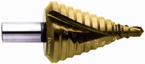 Exact HSS Stufenbohrer mit TiN-Beschichtung in Gold, Gesamtlänge: 86 mm - Bild 1