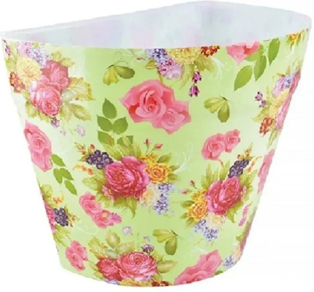 Jet-Line Blumentopf Halbrund mit Blumenmuster in Bunt, 3er Set für Balkongeländer - Bild 1