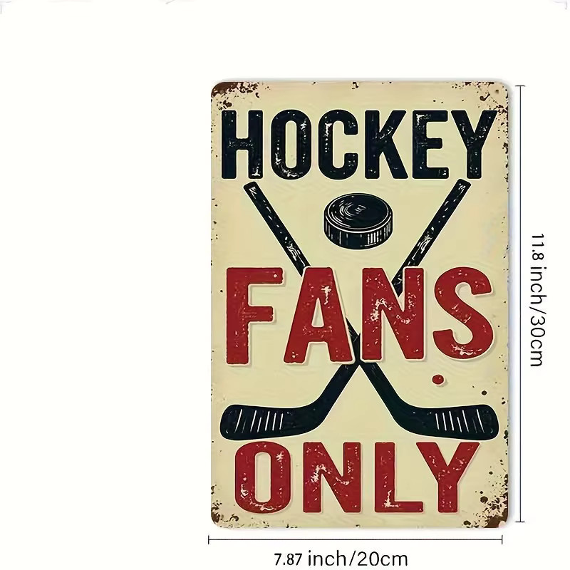 Vintage Eishockey Metallschild CIFBUY wasserdichte Wanddekoration in Mehrfarben - Bild 4