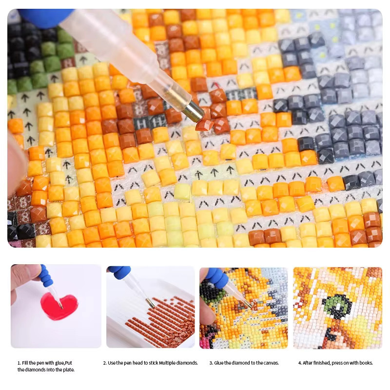 Personalisierte Diamond Painting Set mit eigenem Foto als runde 5D DIY Stickerei in Multicolor - Bild 1