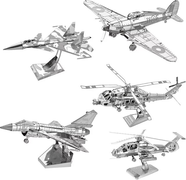 fradoo Mini 3d Kämpfer Metall Modell Flugzeuge UFO Puzzle ab 14+ - Bild 1