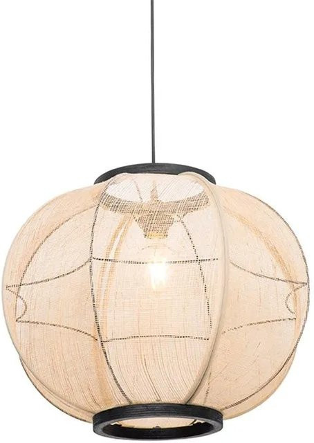 QAZQA Orientalische Hängelampe aus Stahl und Stoff in Braun, dimmbar und höhenverstellbar, Durchmesser: 48 cm - Bild 1