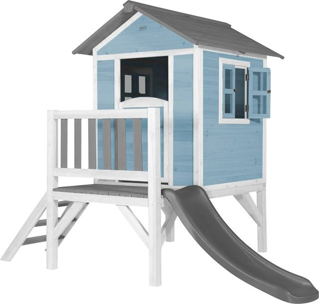 Axi Lodge XL Spielhaus Karibisches Blau mit Grauer Rutsche ab 2 Jahren - Bild 1