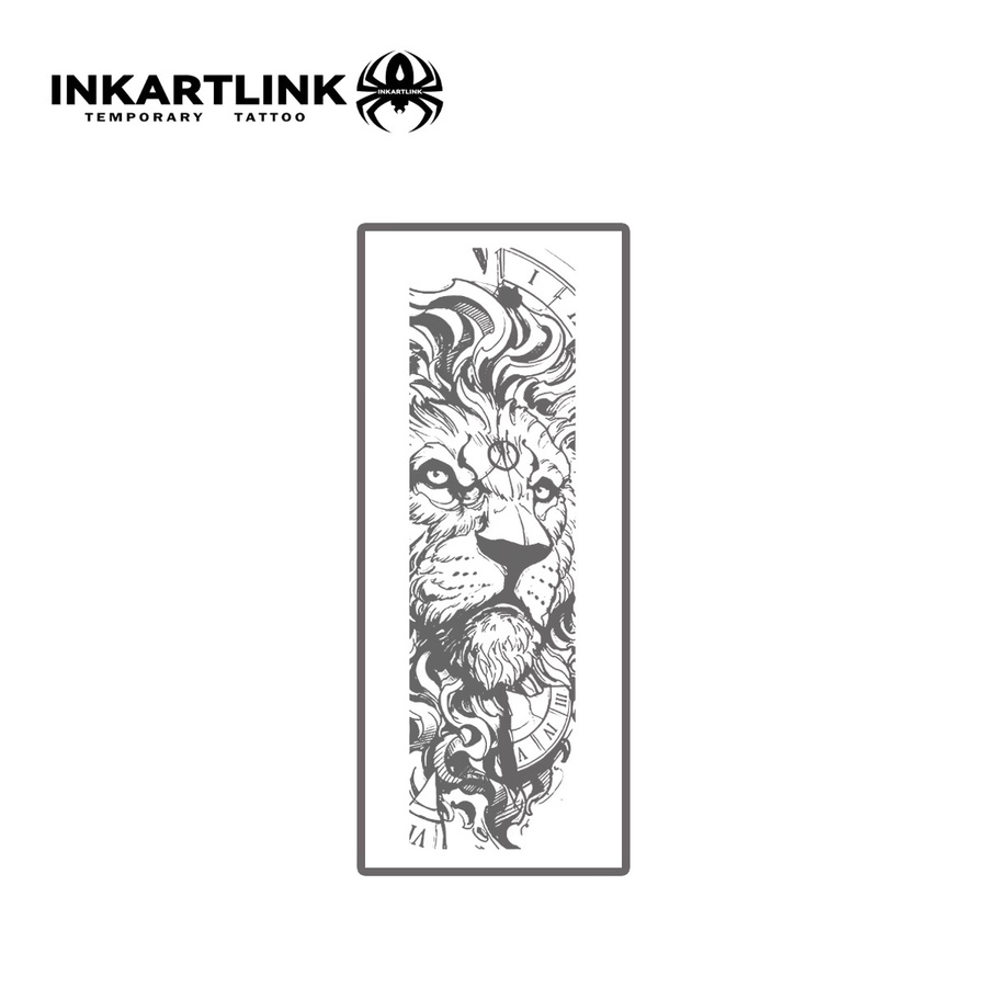 INKARTLINK Temporärer Tattoo-Aufkleber Löwenkopf, wasserfest, semi-permanent - Bild 3