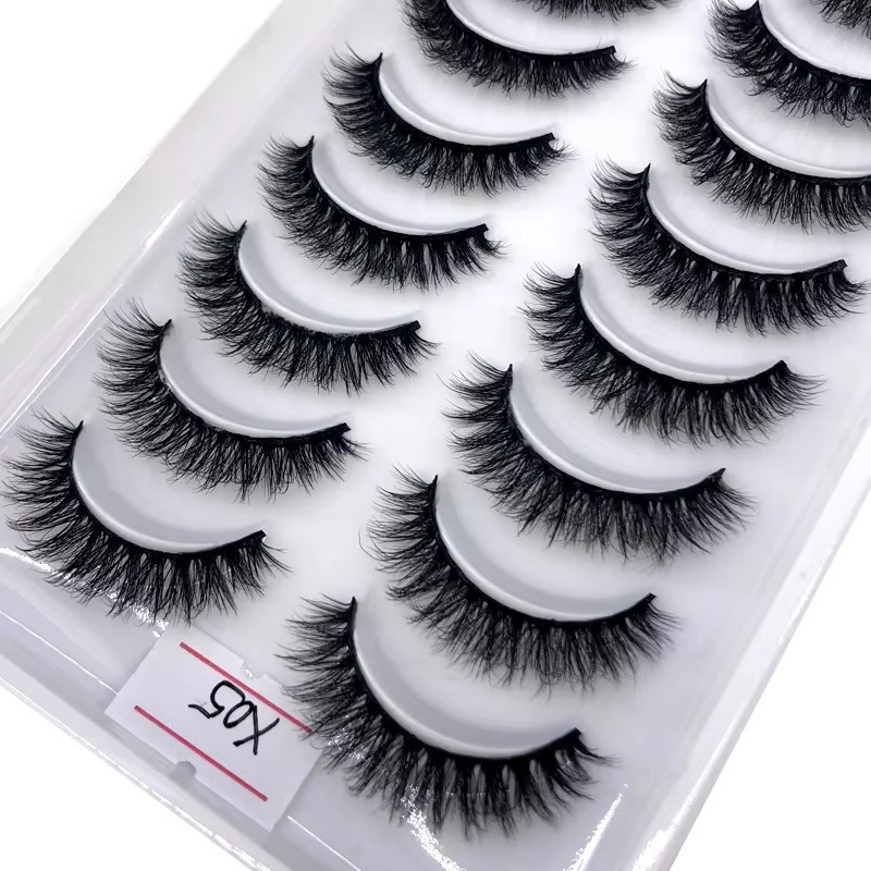 AMSDCN Kunstwimpern, 3D-Nerzwimpern, Black, 10 Paar, Unisex - Bild 2