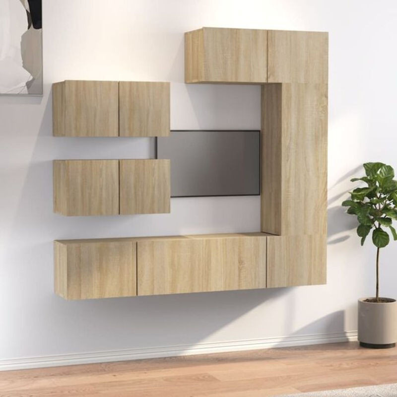 Vidaxl 6-teiliges TV-Schrank-Set in Sonoma-Eiche Natur im modernen Design - Bild 1