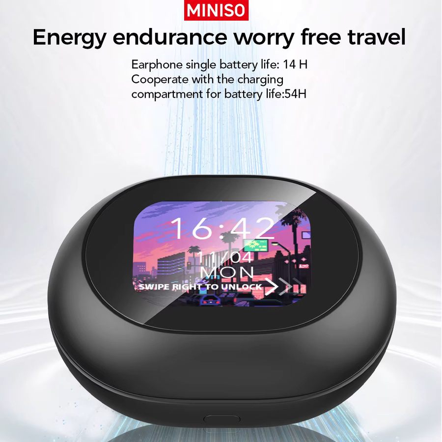 MINISO MS188 Bluetooth In-Ear Kopfhörer mit HD-Touchscreen und Mikrofon in Schwarz - Bild 4