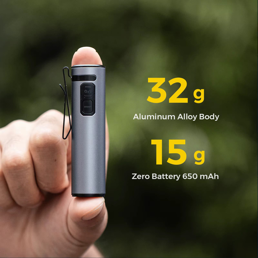 FLEXTAIL ZERO Taschenlampe in Silber – EDC-Taschenlampe mit 1200 Lumen, 7 Lichtmodi, austauschbarem Akku und IP67 Schutz aus Aluminium - Bild 2