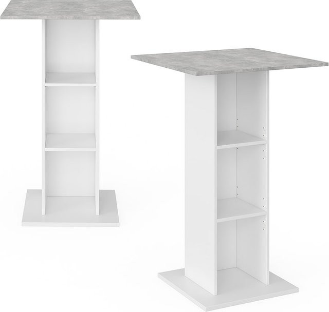 Vicco Bartisch Rodeo Stehtisch in Weiß Beton Optik - Bild 1