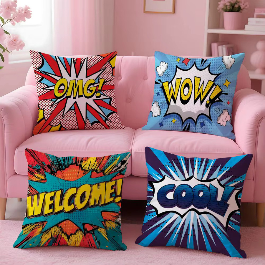 Welcome OMG Kissenbezug aus Plüschstoff in Weiß und Multicolour, quadratisch, B/B: 30 x 30 cm - Bild 2
