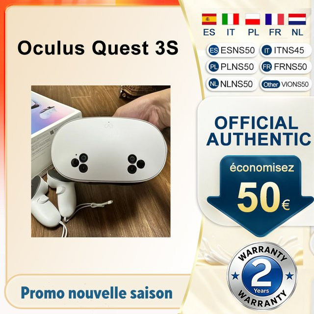 Meta Quest 3S VR-Headset mit 128 GB Speicher und 8 GB RAM in Weiß - Bild 1