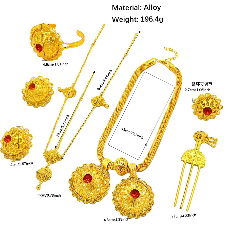 ANIID Schmuck-Set, Messing, Goldfarbe, Kristall, Damen - Bild 2