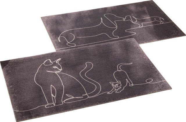 Fußmatte mit Hunde- oder Katzenmotiv aus 100% Polyamid und rutschfestem Latex-Gummirücken - Bild 1