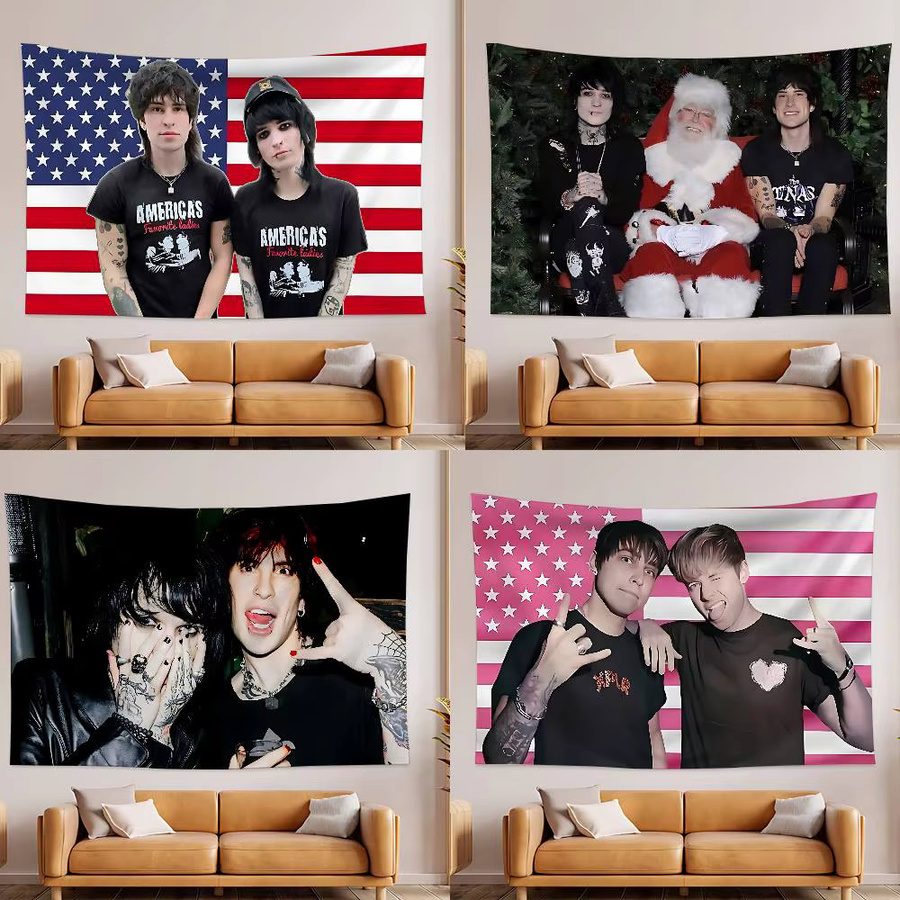 52TOYS Wandteppich mit Amerikanischer Flagge im Art Deco Stil, Mehrfarbig - Bild 3