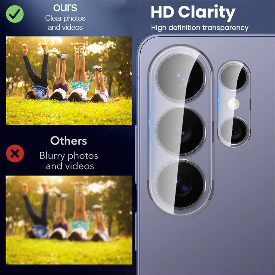 Samsung Galaxy S26 S26 Ultra S26+ S26 Ultra 5G Kameraobjektivschutz aus gehärtetem Glas in Transparent mit 3D gebogener Rücklinsenfolie - Bild 5
